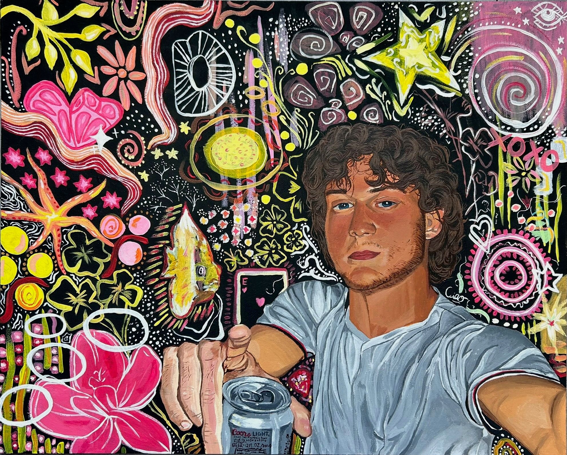 Inner World - Portrait with psychedelic background